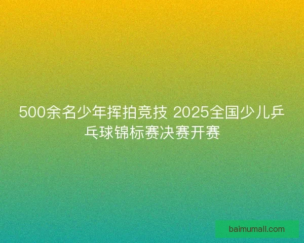 500余名少年挥拍竞技 2025全国少儿乒乓球锦标赛决赛开赛